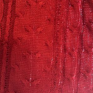 LuLaRoe Vibrant Red Cable Knit Sweater